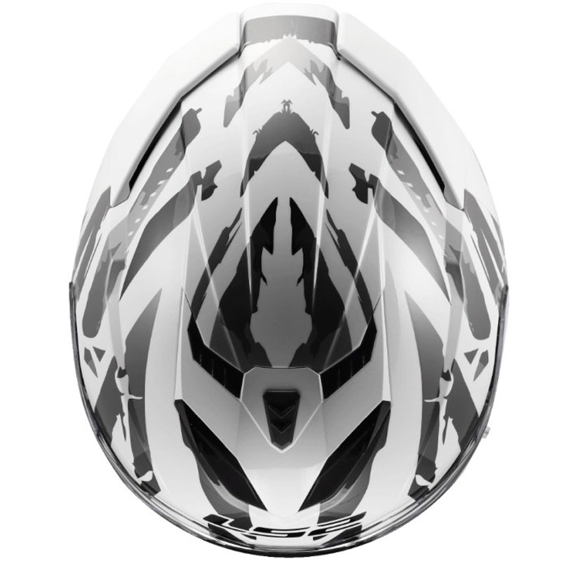 Integraal motorhelm LS2 FF818 Storm III Kaos wit-grijs