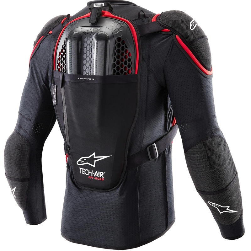 Alpinestars TECH-AIR®OFF-ROAD systeem motorairbagvest zwart-rood