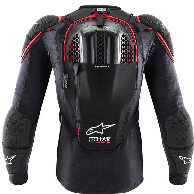 Alpinestars TECH-AIR®OFF-ROAD systeem motorairbagvest zwart-rood