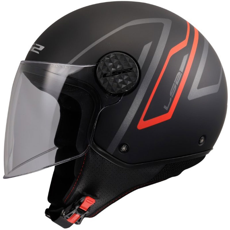 Open motorhelm LS2 OF558 Sphere Lux II Minimum zwart-rood