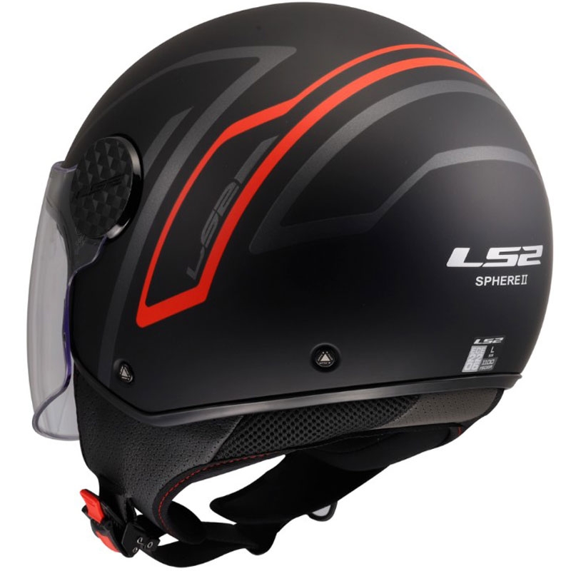 Open motorhelm LS2 OF558 Sphere Lux II Minimum zwart-rood