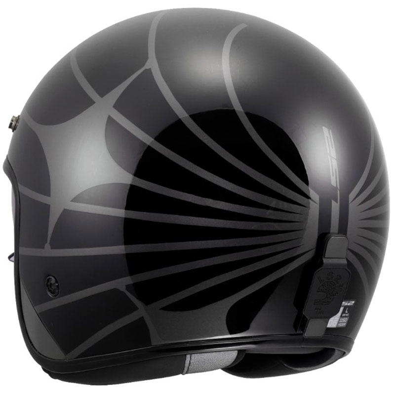 Open motorhelm LS2 OF601 Bob II Cosmic glanzend zwart-grijs
