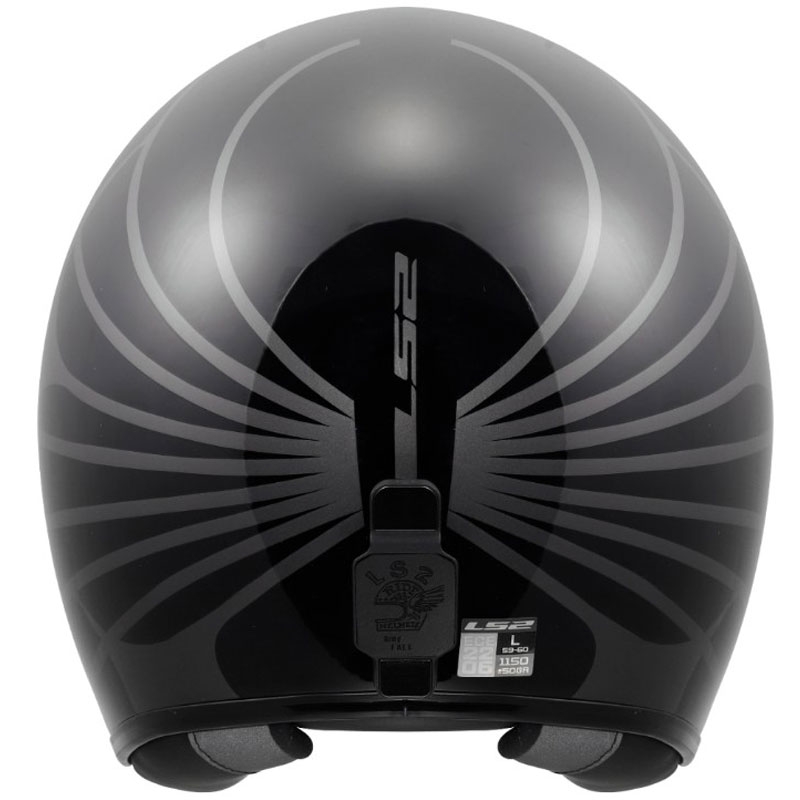 Open motorhelm LS2 OF601 Bob II Cosmic glanzend zwart-grijs