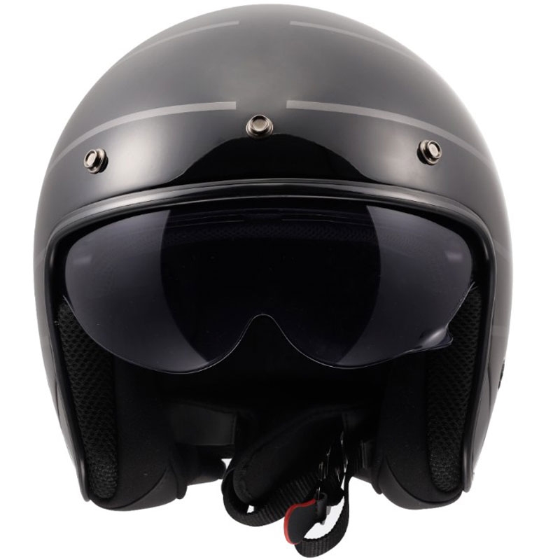 Open motorhelm LS2 OF601 Bob II Cosmic glanzend zwart-grijs