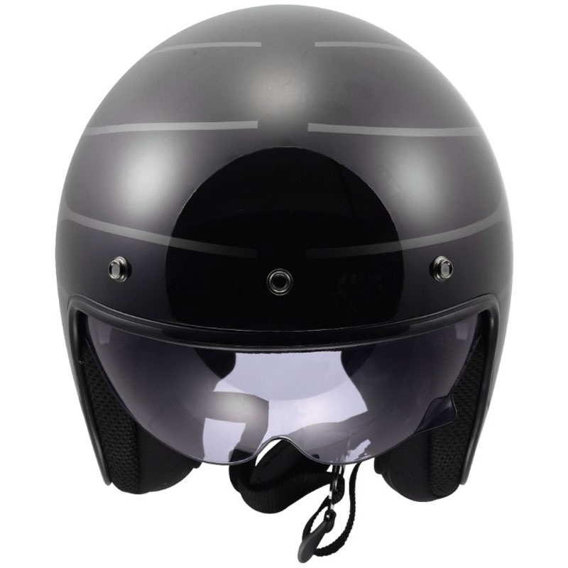 Open motorhelm LS2 OF601 Bob II Cosmic glanzend zwart-grijs