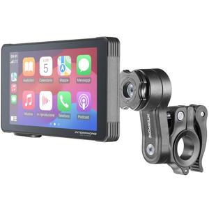 Interphone RideSync zwart, geschikt voor gebruik op de motorfiets met schermspiegeling en beschermend glas.
