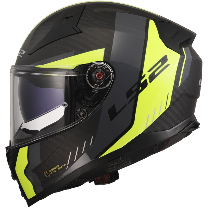 Integraal motorhelm LS2 FF811 Vector II C Grid 06 mat HV geel