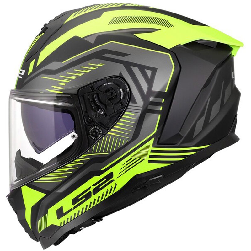Integraal motorhelm LS2 FF817 Challenger II Dravix mat HV geel