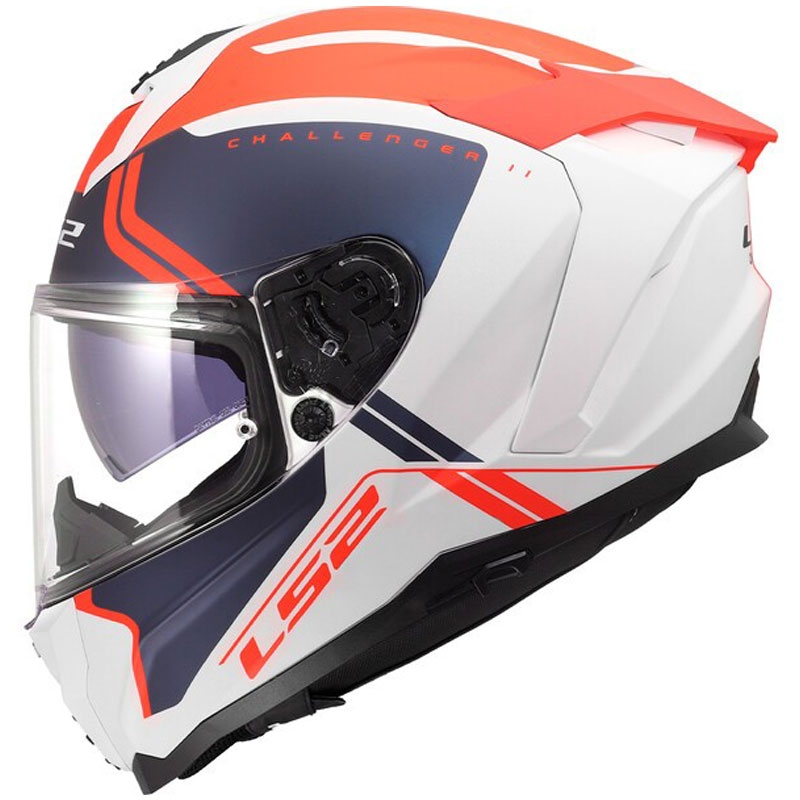 Integraal motorhelm LS2 FF817 Challenger II Titan mat wit-blauw-rood