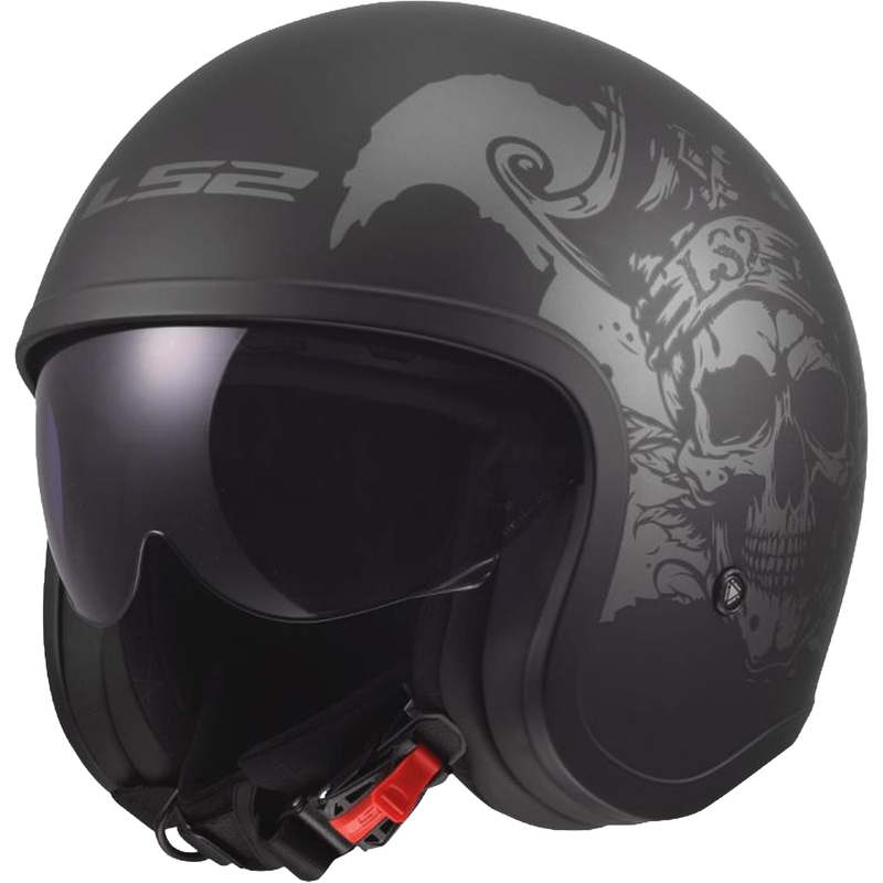 Open motorhelm LS2 OF599 Spitfire II Willy matzwart-grijs