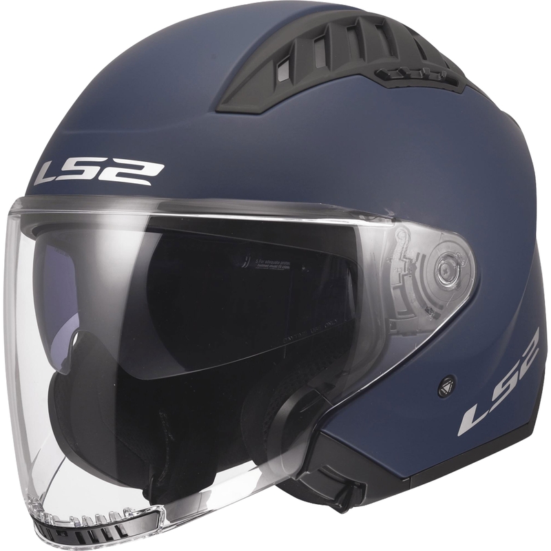 Open motorhelm LS2 OF600 Copter II Effen matblauw