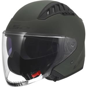 Open motorhelm LS2 OF600 Copter II Effen mat militair groen