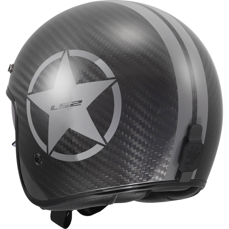 Open motorhelm LS2 OF601 Bob II Carbon Star glanzend grijs