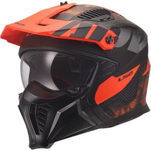 Trial motorhelm LS2 OF606 Drifter Gas matgrijs-oranje