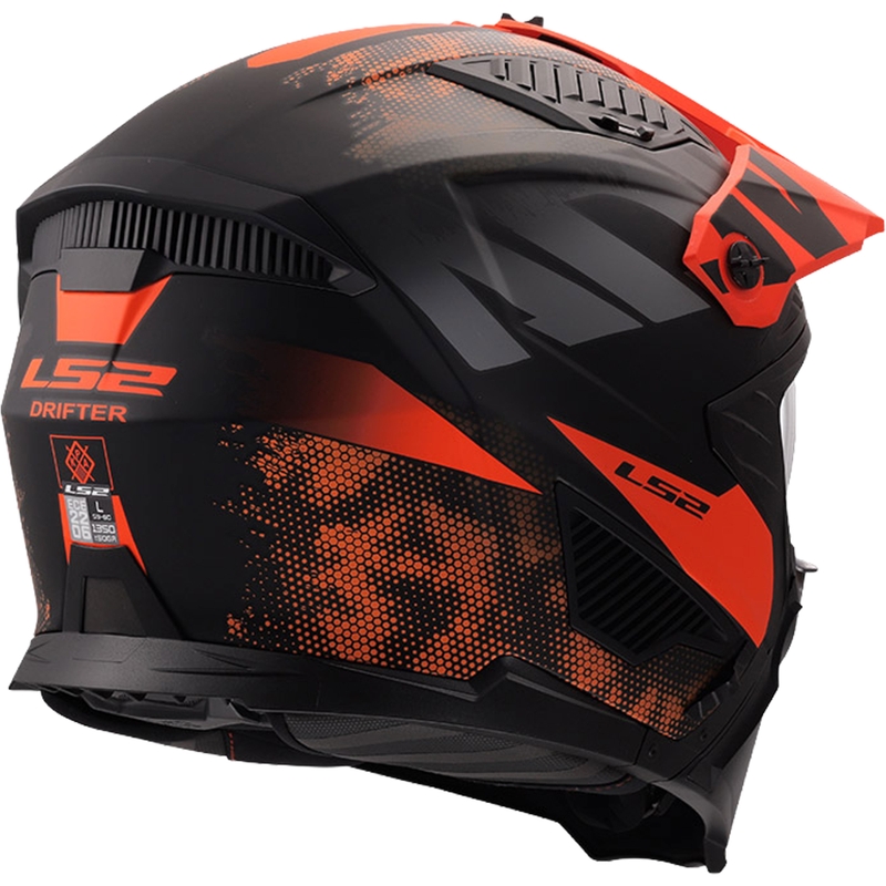 Trial motorhelm LS2 OF606 Drifter Gas matgrijs-oranje