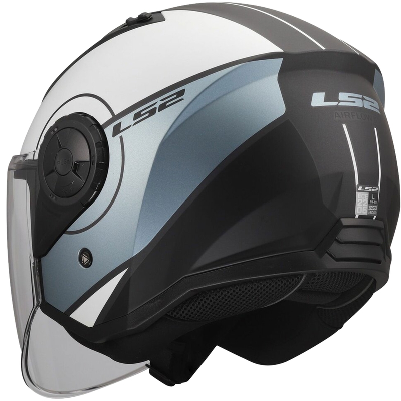 Open motorhelm LS2 OF616 Airflow II Cover matgrijs-blauw