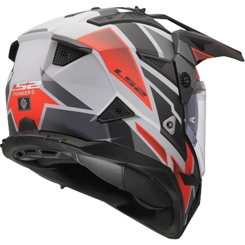 Enduro motorhelm LS2 MX702 Pioneer II Block matgrijs-rood