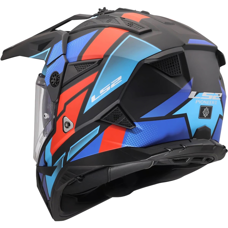 Enduro motorhelm LS2 MX702 Pioneer II Block matzwart-rood-blauw