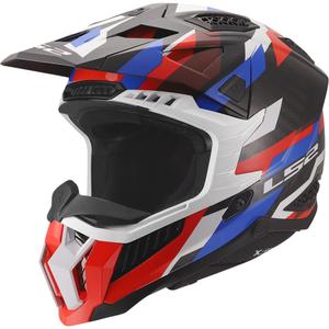 Motocrosshelm LS2 MX703 X-Force Phantom glanzend wit-blauw-rood