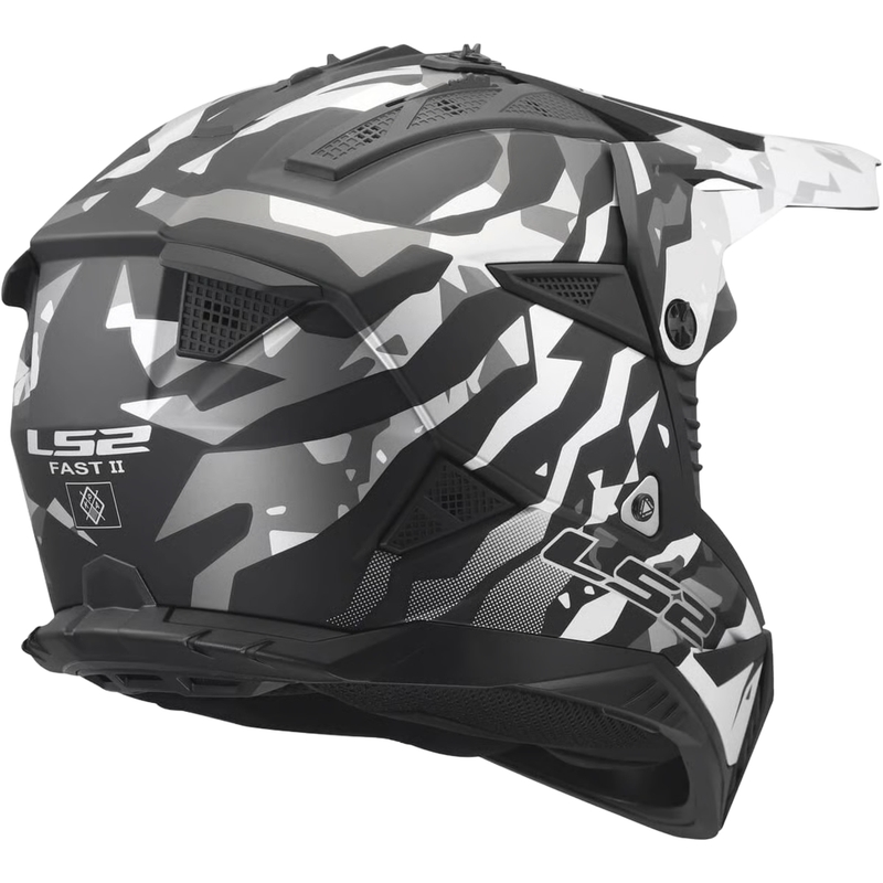 Motocrosshelm LS2 MX708 Fast II Grotesk matzwart-grijs