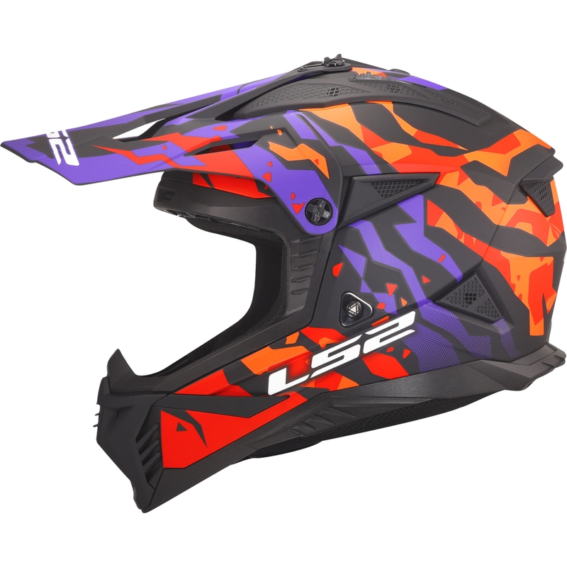 Motocrosshelm LS2 MX708 Fast II Grotesk mat paars-oranje