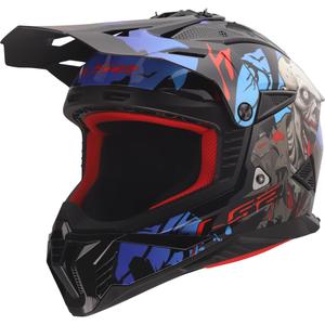 Motocrosshelm LS2 MX708 Fast II Zombie II glanzend zwart-rood-blauw