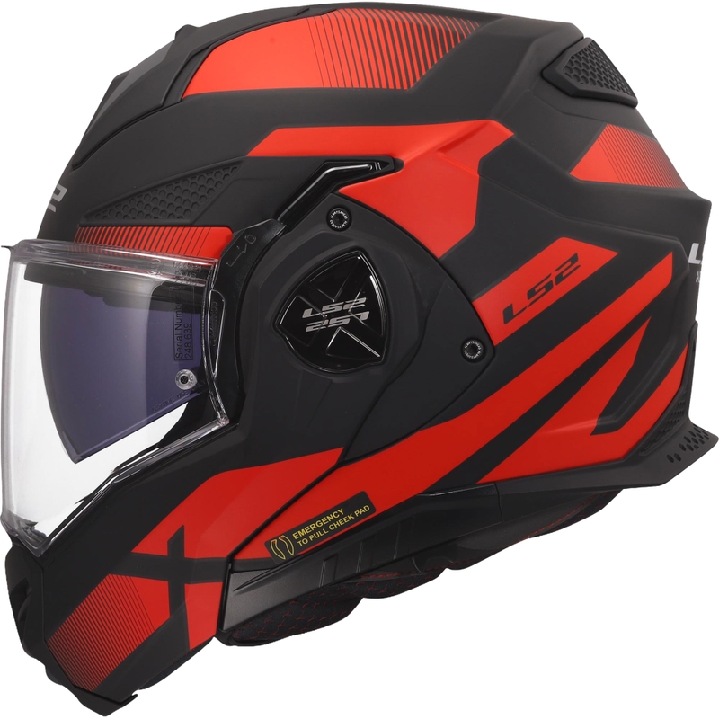 Opklapbare motorhelm LS2 FF901 Advant X Nova matzwart-rood