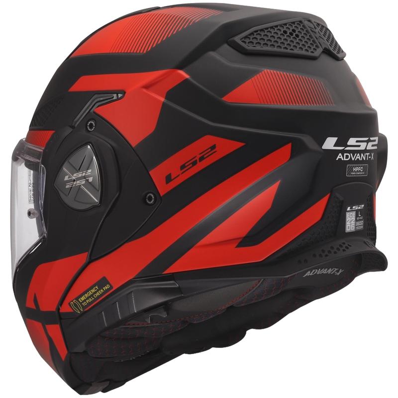 Opklapbare motorhelm LS2 FF901 Advant X Nova matzwart-rood