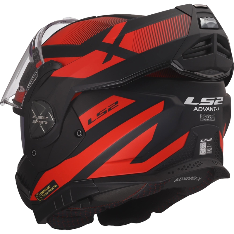 Opklapbare motorhelm LS2 FF901 Advant X Nova matzwart-rood