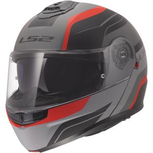 Opklapbare helm LS2 FF908 Strobe II Monza matzwart-grijs-rood