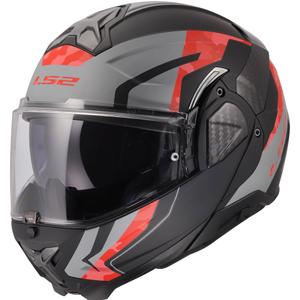 Opklapbare motorhelm LS2 FF910 Advant II Glide matzwart-grijs-rood