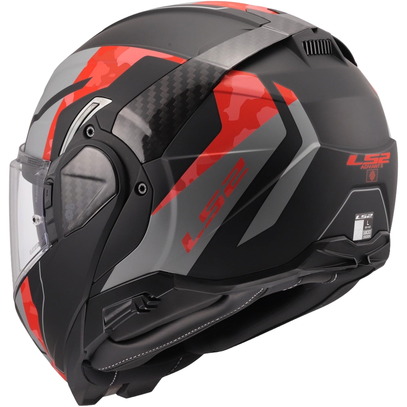 Opklapbare motorhelm LS2 FF910 Advant II Glide matzwart-grijs-rood