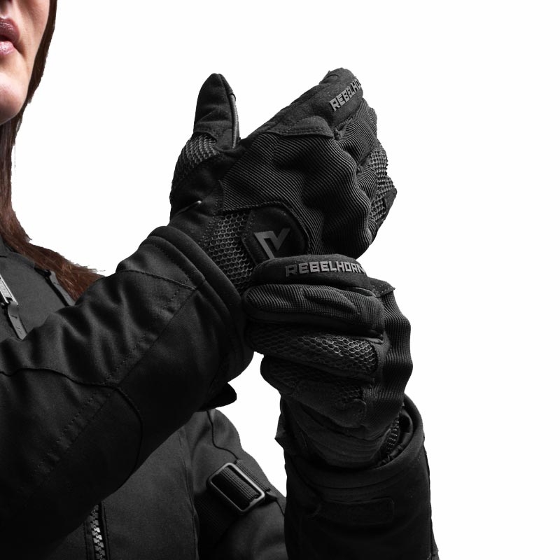 Dames motorhandschoenen Rebelhorn Core zwart