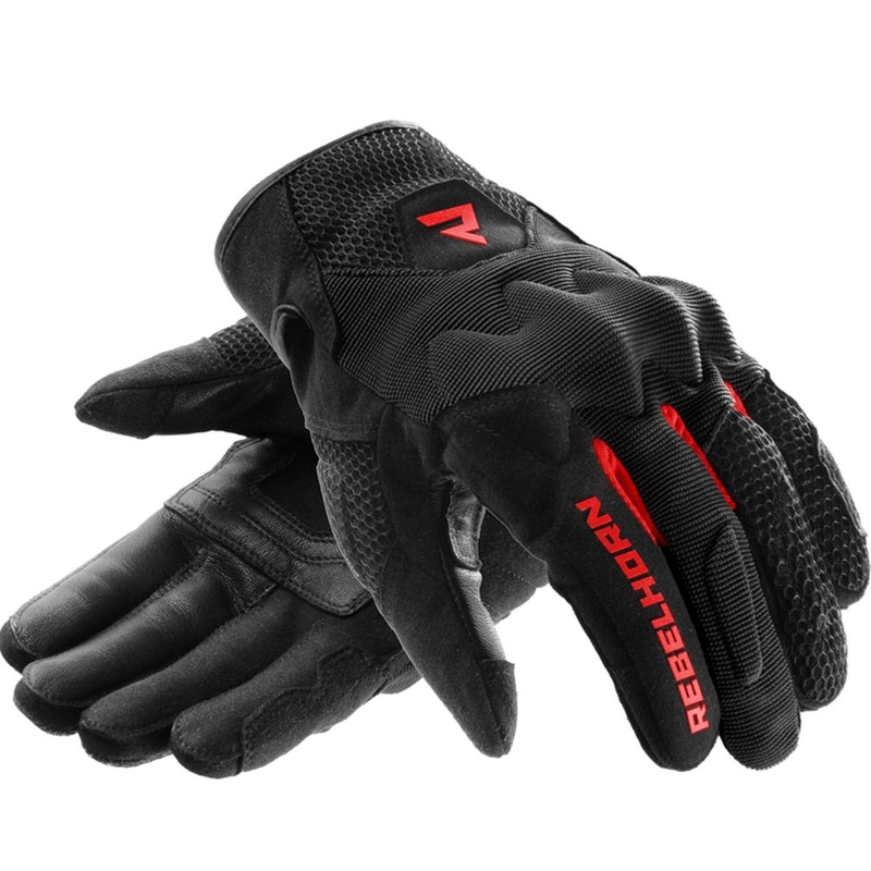 Dames motorhandschoenen Rebelhorn Core zwart-rood