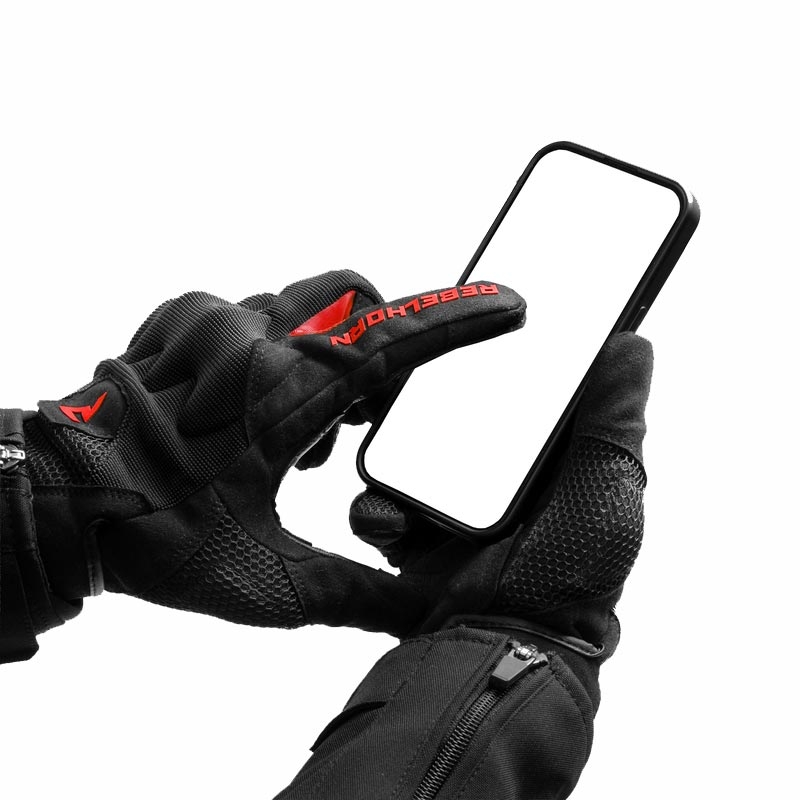 Dames motorhandschoenen Rebelhorn Core zwart-rood
