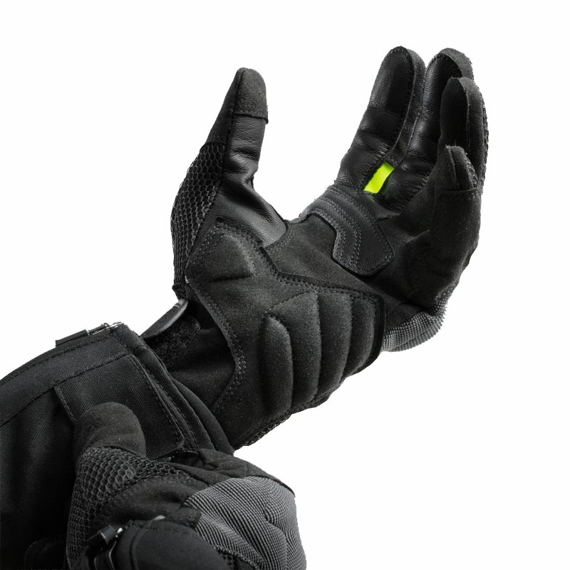 Damesmotorhandschoenen Rebelhorn Core zwart-grijs-fluo geel