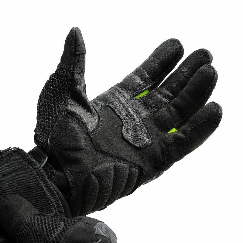 Damesmotorhandschoenen Rebelhorn Core zwart-grijs-fluo geel