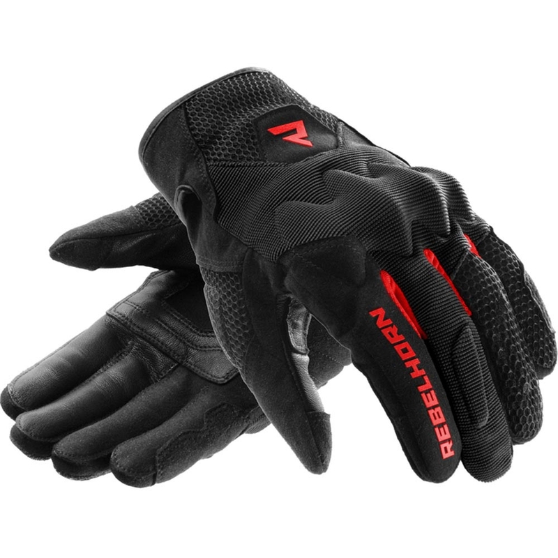 Rebelhorn Core motorhandschoenen zwart-rood