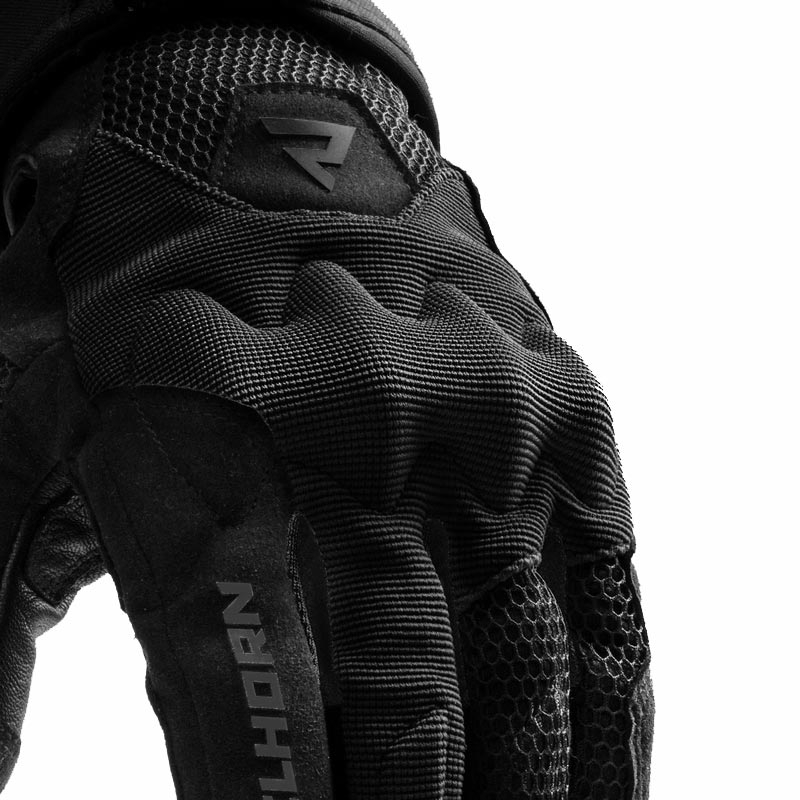 Motorhandschoenen Rebelhorn Core zwart-grijs-fluo geel