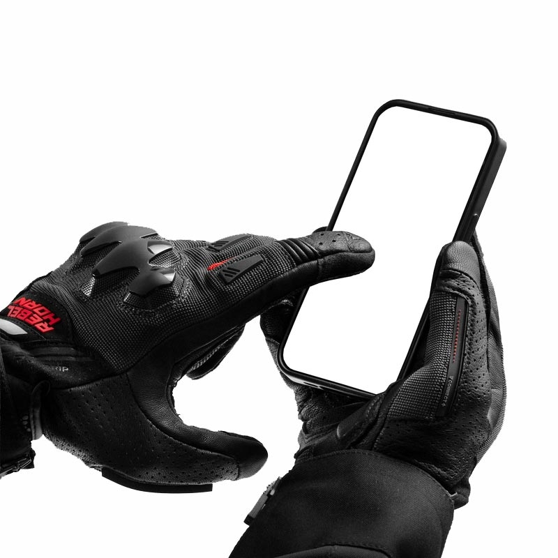 Rebelhorn Defender motorhandschoenen zwart-rood