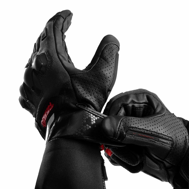 Rebelhorn Defender motorhandschoenen zwart-rood
