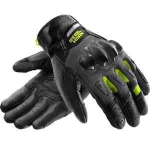 Rebelhorn Defender motorhandschoenen zwart-grijs-fluo geel