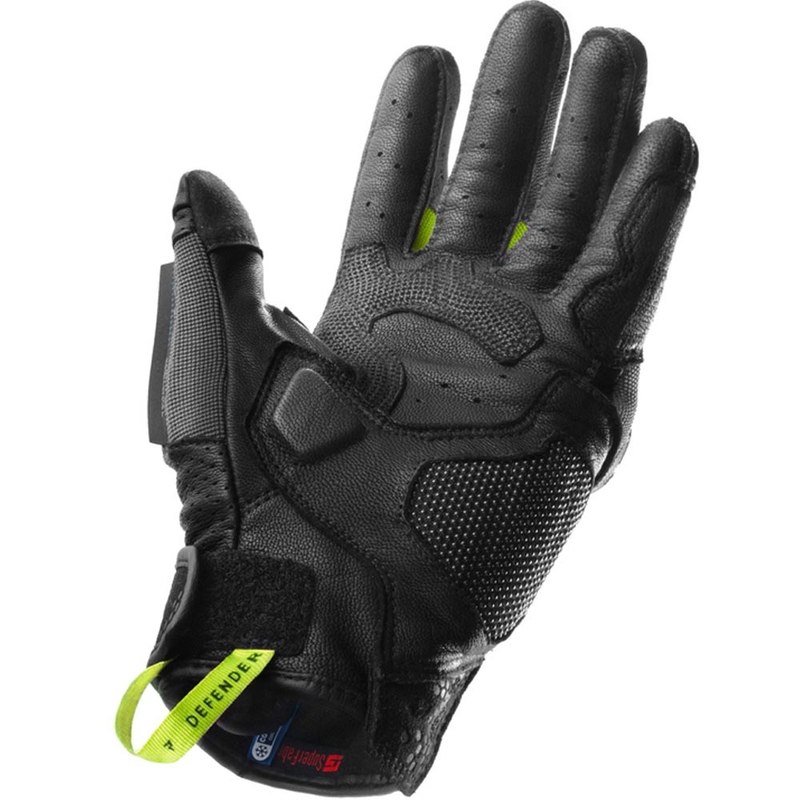Rebelhorn Defender motorhandschoenen zwart-grijs-fluo geel