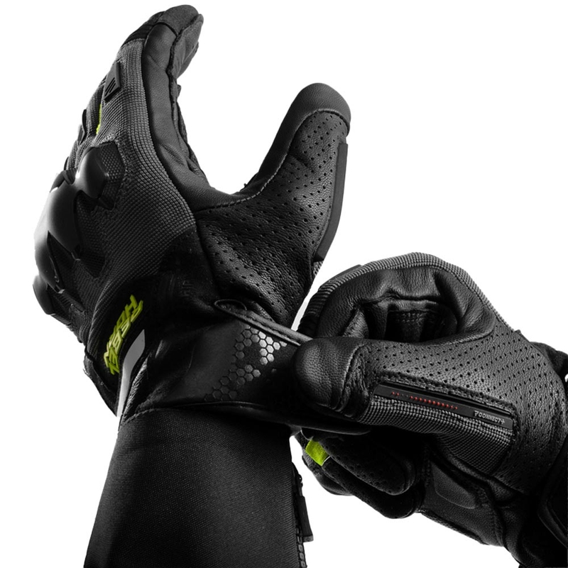 Rebelhorn Defender motorhandschoenen zwart-grijs-fluo geel