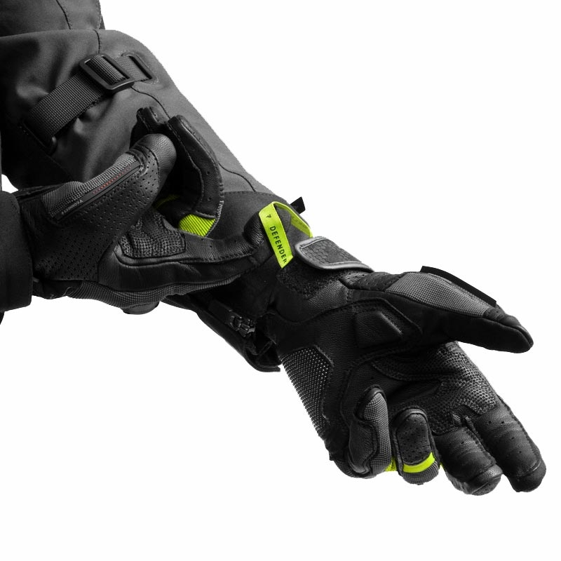 Rebelhorn Defender motorhandschoenen zwart-grijs-fluo geel