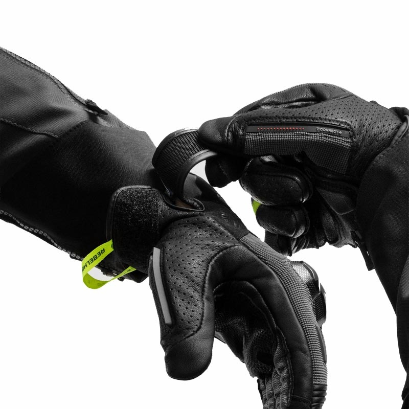 Rebelhorn Defender motorhandschoenen zwart-grijs-fluo geel