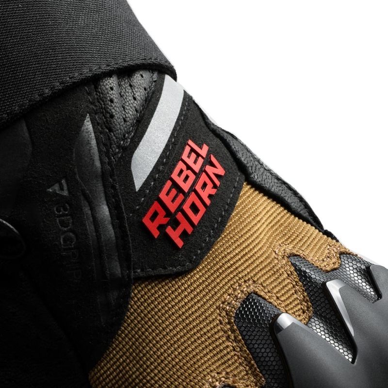 Rebelhorn Defender motorhandschoenen zand-zwart-rood