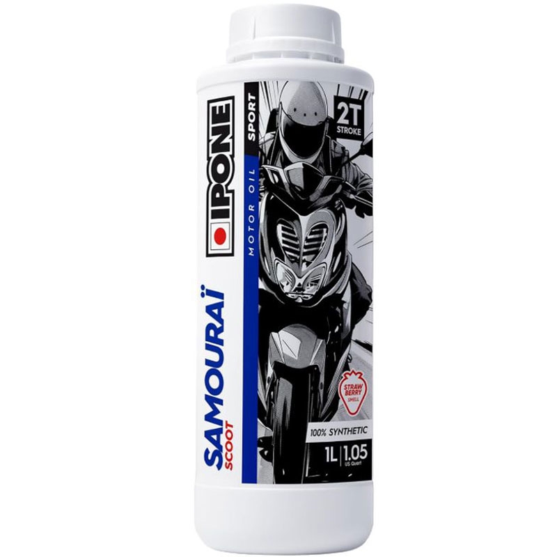 Benzineolie Ipone Samourai Scoot Run 2T 1 l aardbei
