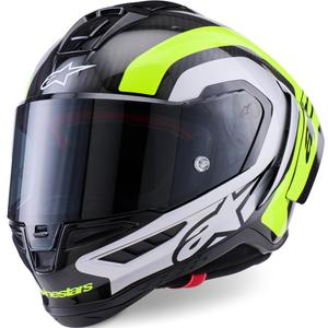 Alpinestars Supertech R10 Arius integraalhelm voor motorfietsen, zwart-fluorescent geel-wit
