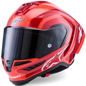 Alpinestars Supertech R10 Arius integraal motorhelm fluo rood-rood-zwart-wit